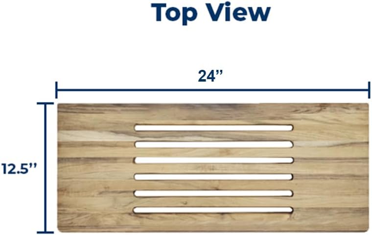 Slotted Teak Wall Mounted Shower Seat