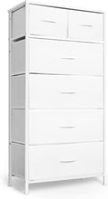 White 6 Drawer Tall Storage Dresser