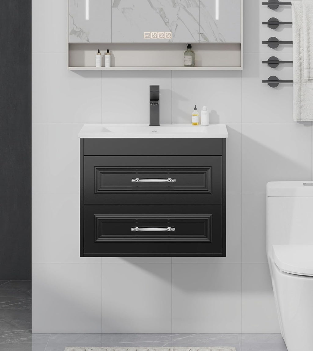 Black 48 Inch Floating Bathroom Vanity