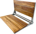 Wall Mounted Teak Shower Seat With Back