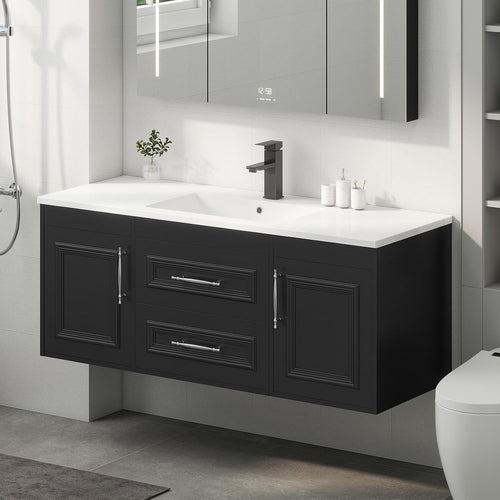 Black 48 Inch Floating Bathroom Vanity