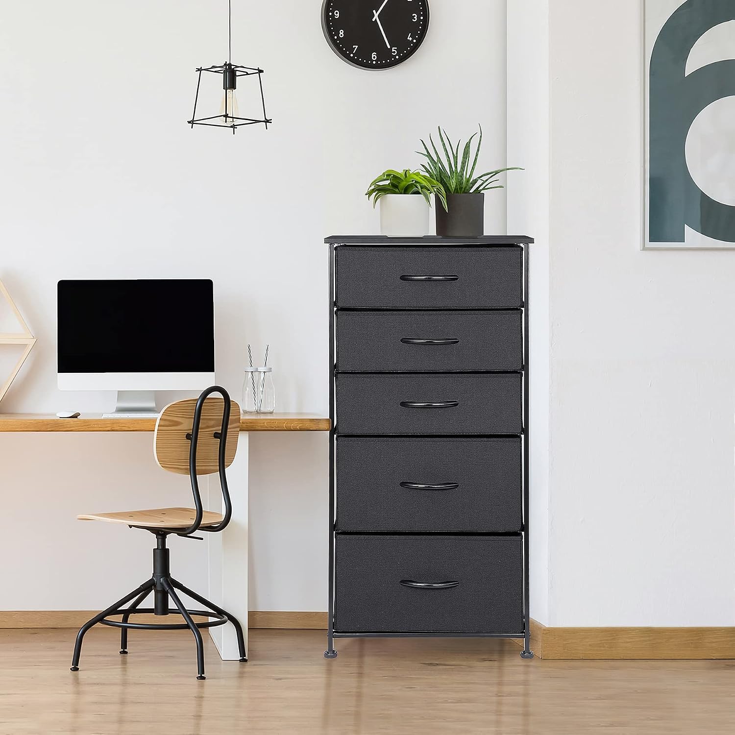 5 Drawer Vertical Fabric Storage Dresser