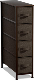 Brown Slim 4 Drawer Storage Dresser