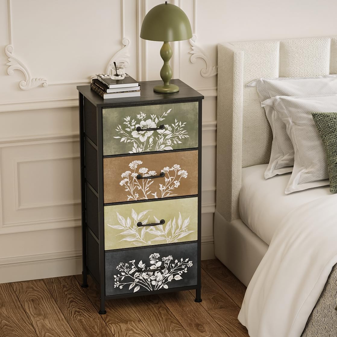 Vintage Botanical 4 Drawer Storage Dresser