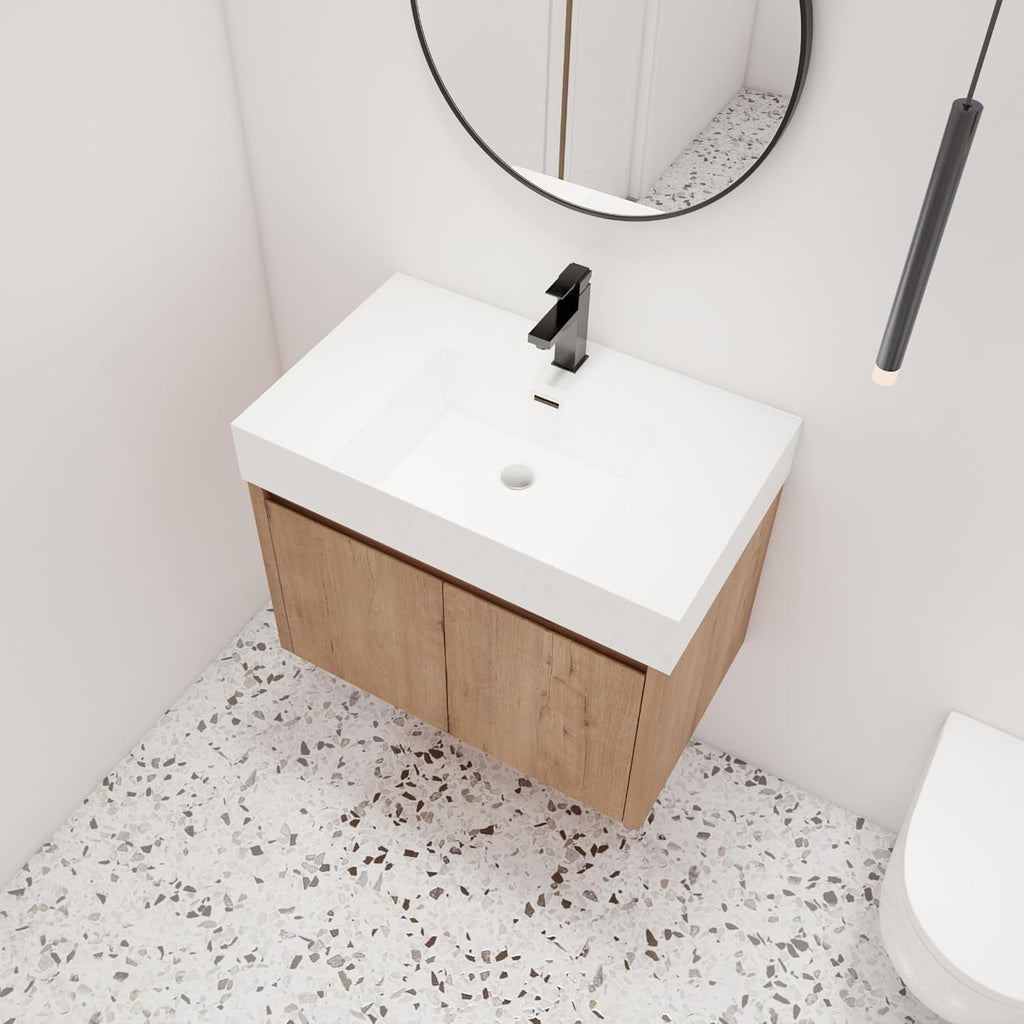 Brown 48 Inch Floating Bathroom Vanity