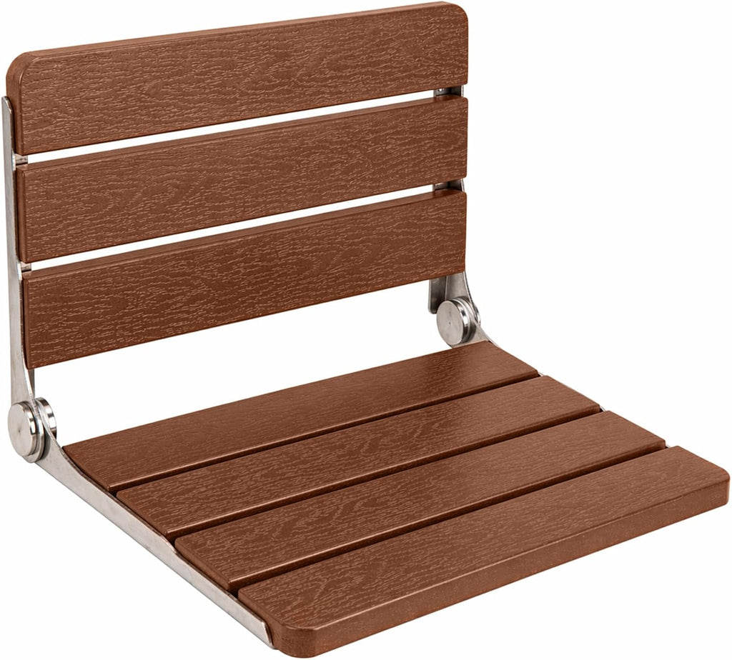 Steel Framed Teak Wall Shower Seat