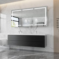 Black Floating Double Sink Vanity Cabinet