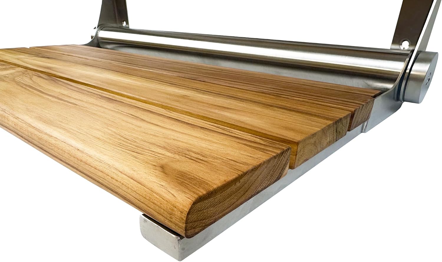 Wall Mounted Teak Shower Seat With Back