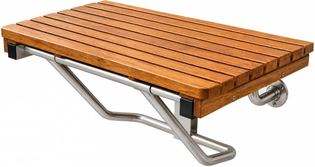 Ada Teak Foldable Wall Shower Bench
