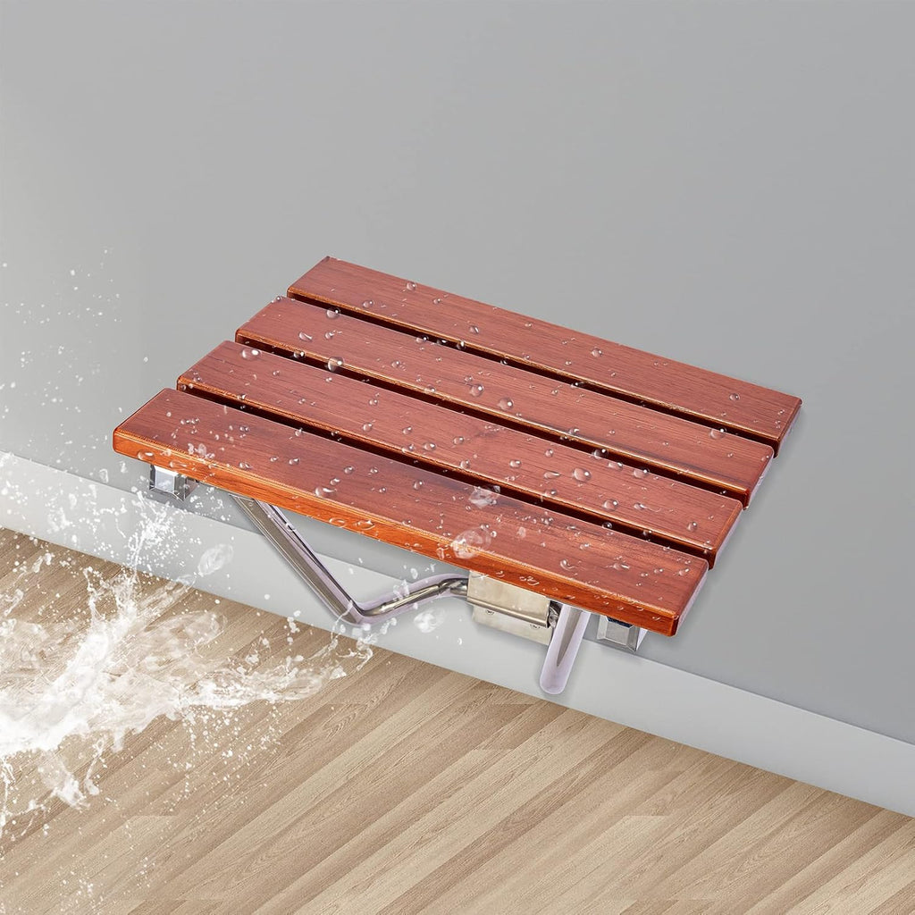 Teak Foldable Wall Mounted Shower Seat