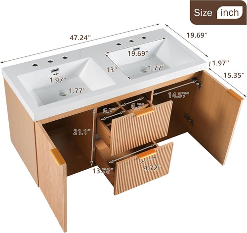 48 Inch Double Sink Wall Vanity