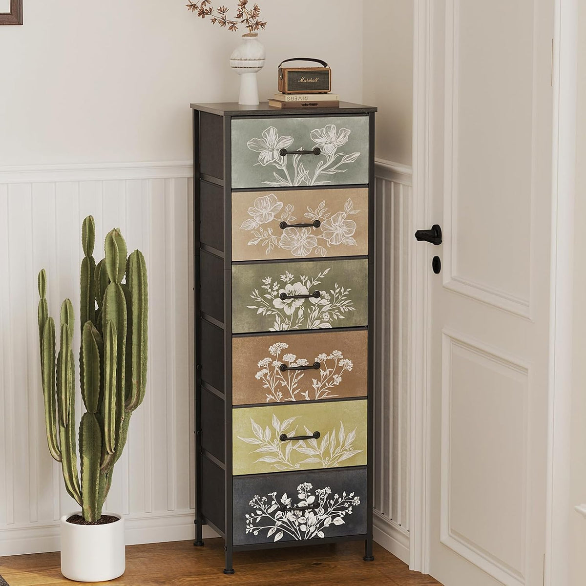 Vintage Botanical 4 Drawer Storage Dresser