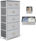 Light Gray 6 Drawer Tall Storage Dresser