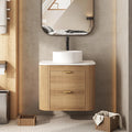 Fluted Wall Mounted Bathroom Vanity