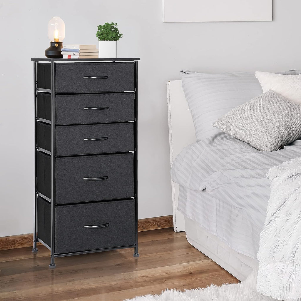 5 Drawer Vertical Fabric Storage Dresser