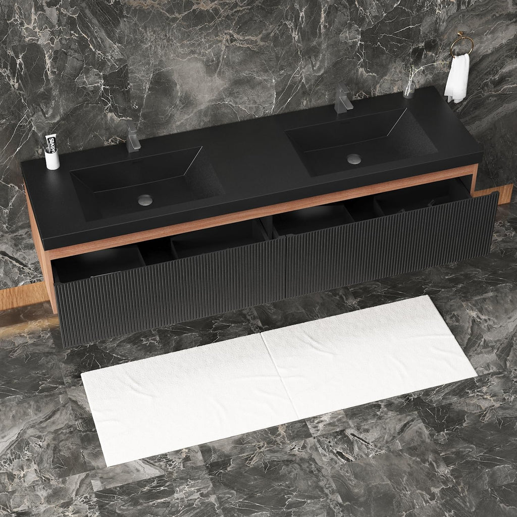 Walnut Floating Double Sink Vanity