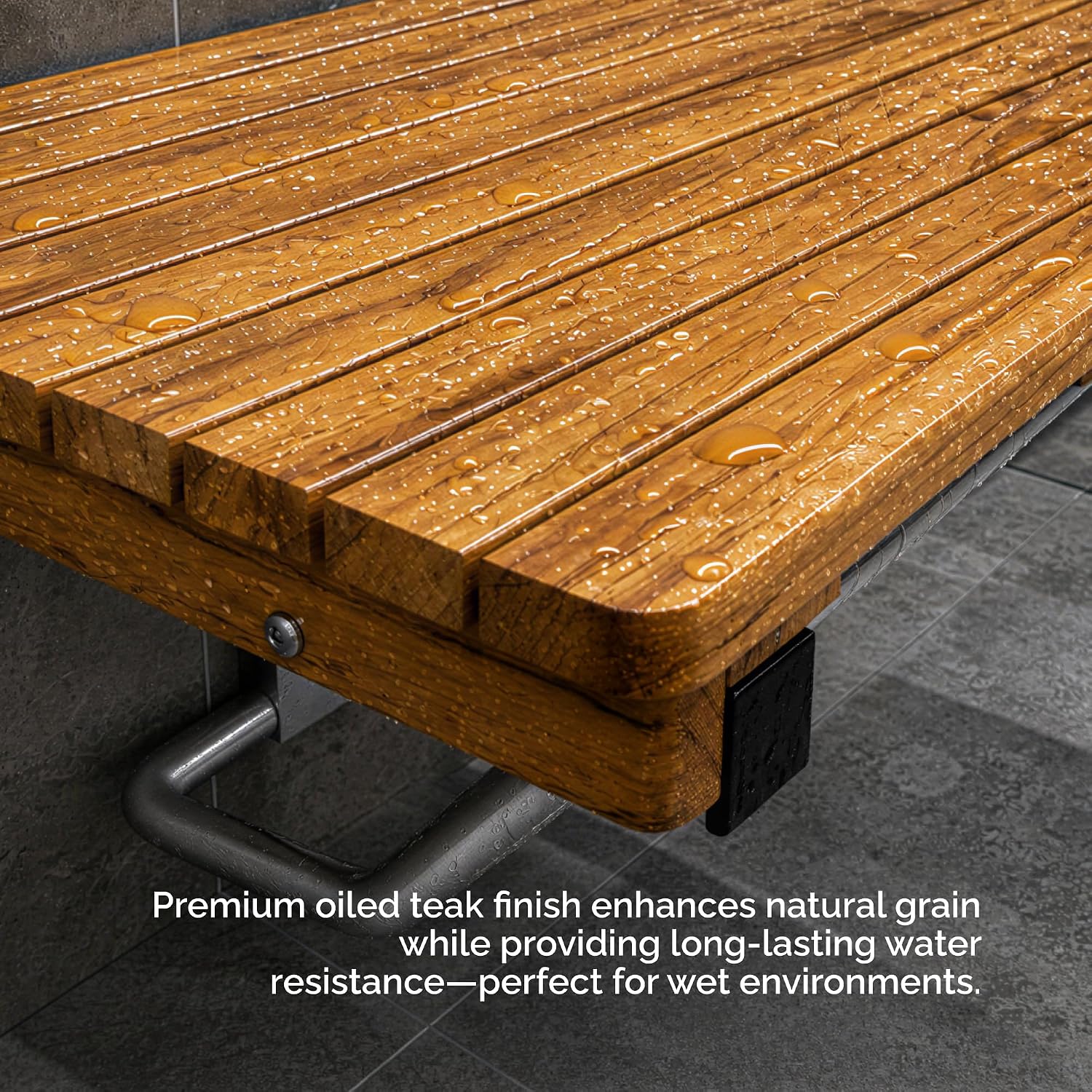 Ada Teak Foldable Wall Shower Bench