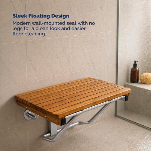 Ada Teak Foldable Wall Shower Bench