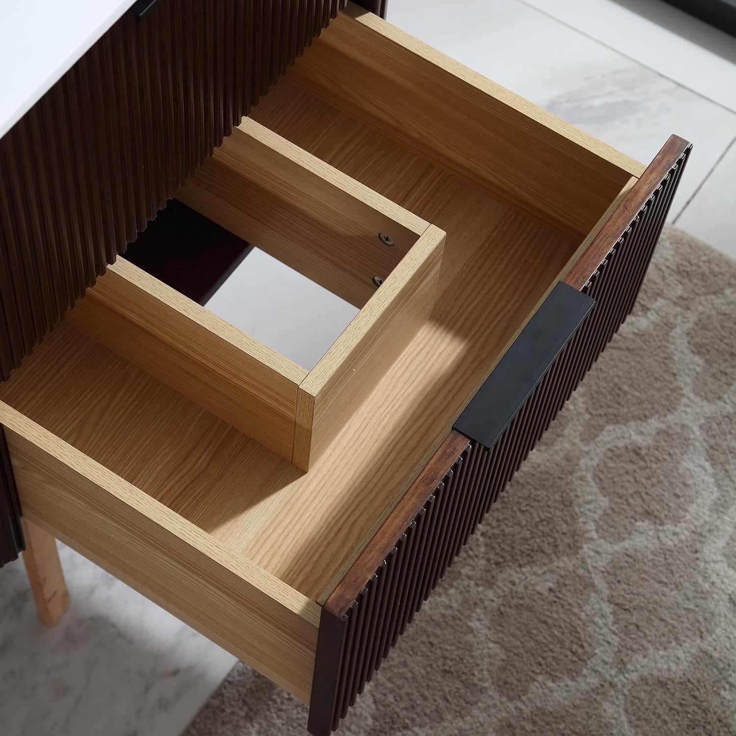 Walnut Floating Bathroom Vanity With Sink
