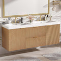 Fluted Floating Double Sink Vanity