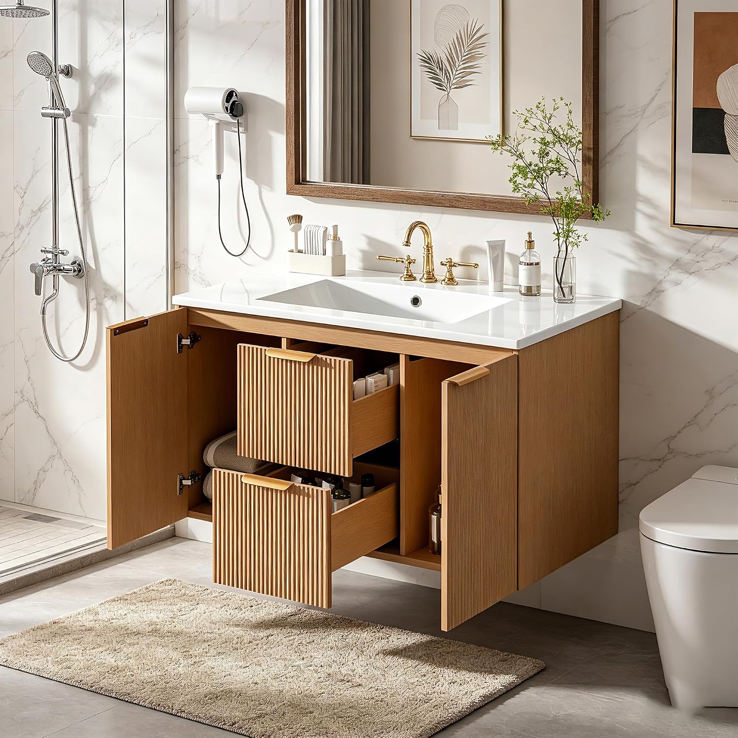 48 Inch Wall Mounted Bathroom Vanity