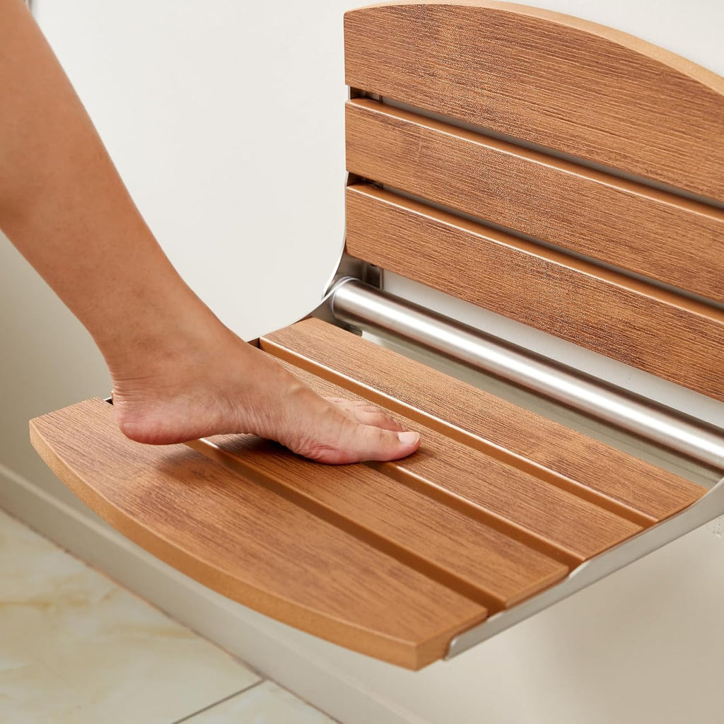 Teak Wall Mounted Foldable Shower Seat