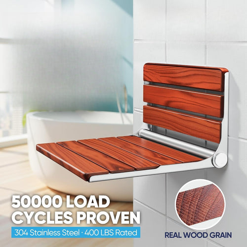 Ada Upgraded Teak Wall Shower Seat