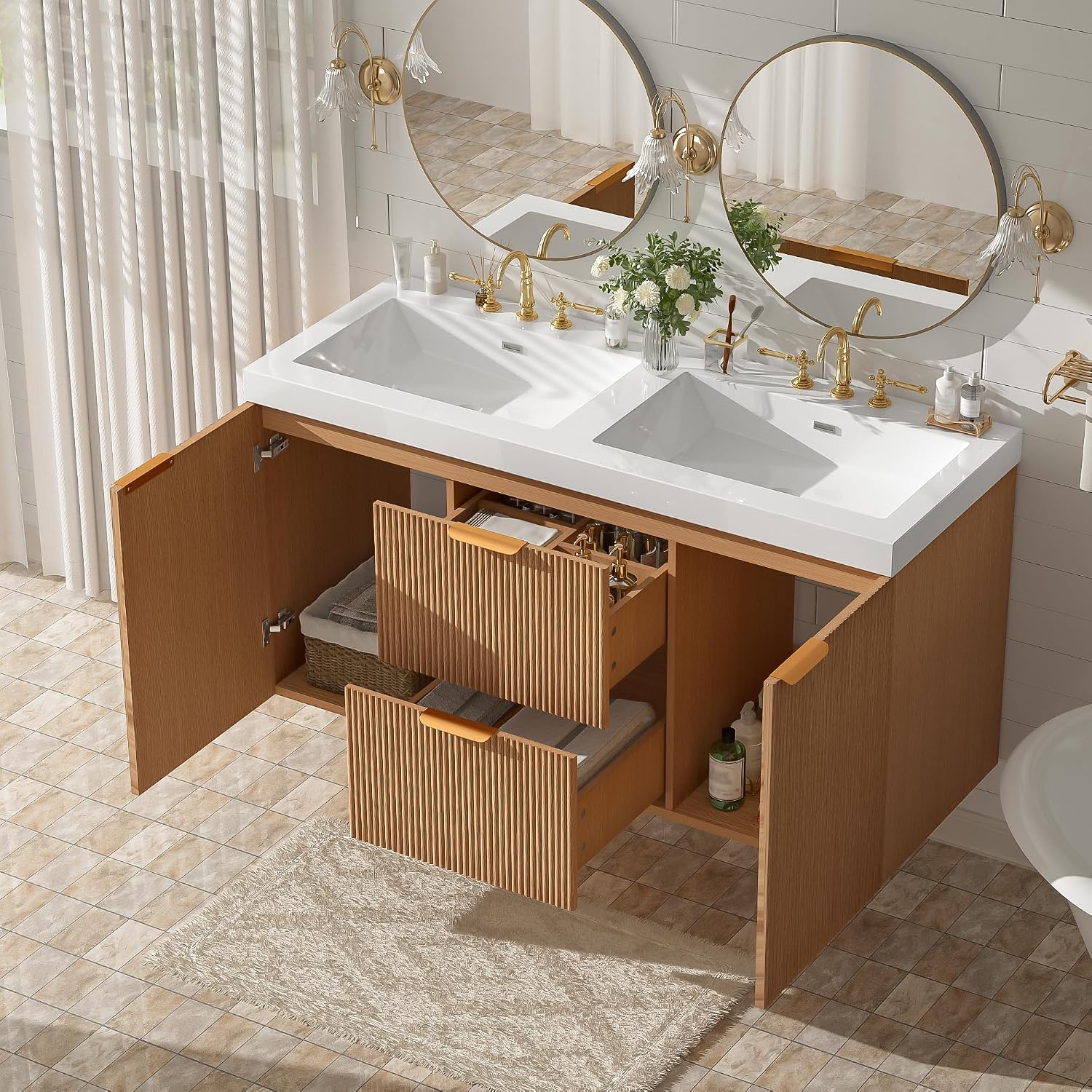 48 Inch Double Sink Wall Vanity
