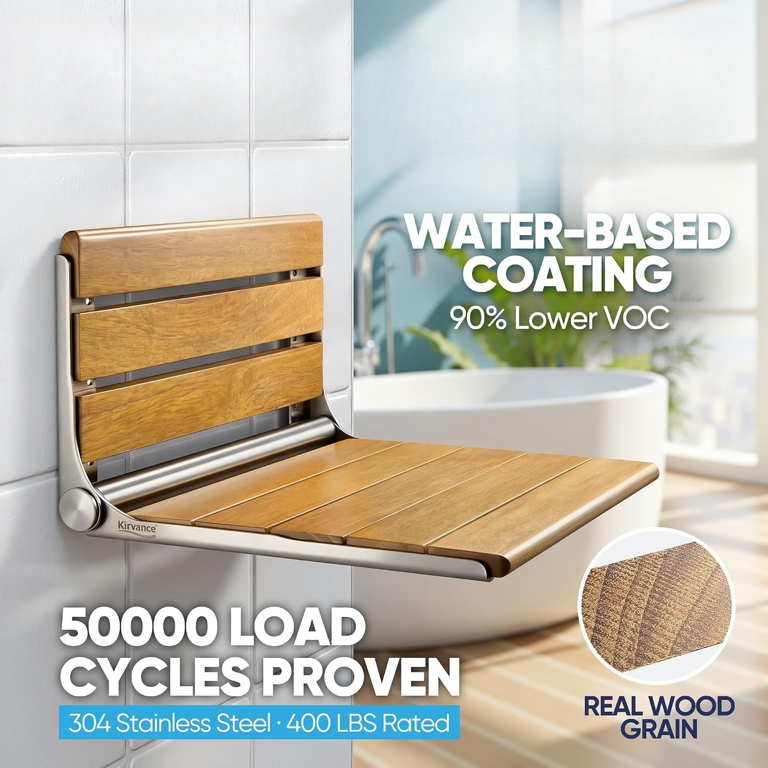 Ada Upgraded Teak Wall Shower Bench